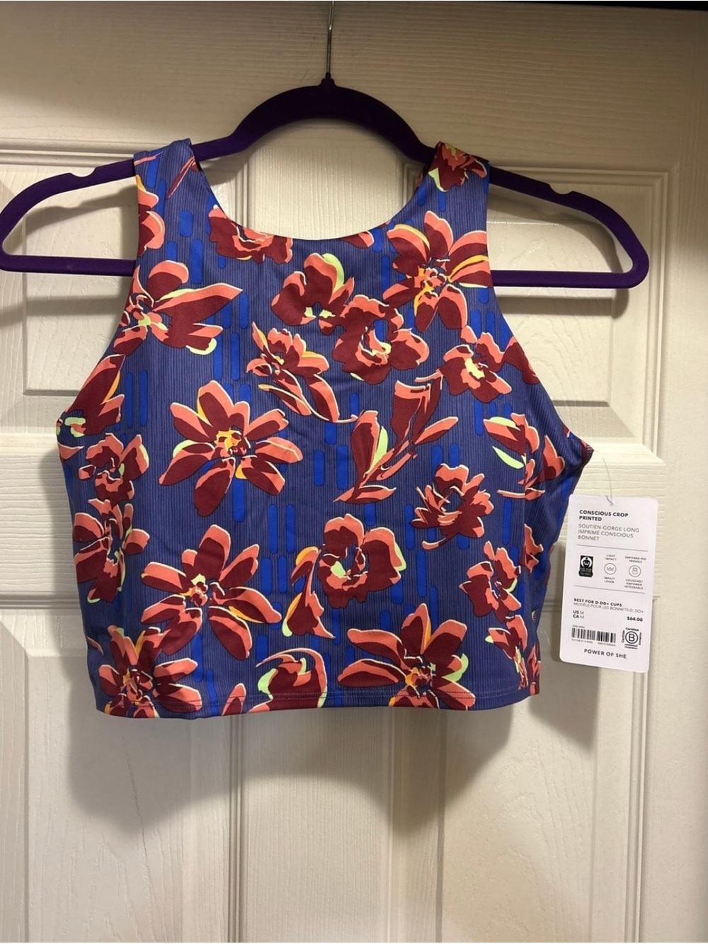 Athleta conscious crop printed, nwt XL